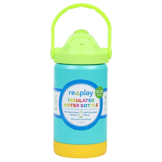 Re-Play 355ml Insulated Water Bottle - Assorted Aqua
