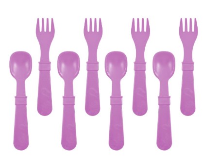Re-Play Forks and Spoons - Purple - 4 of each - No Retail Packaging