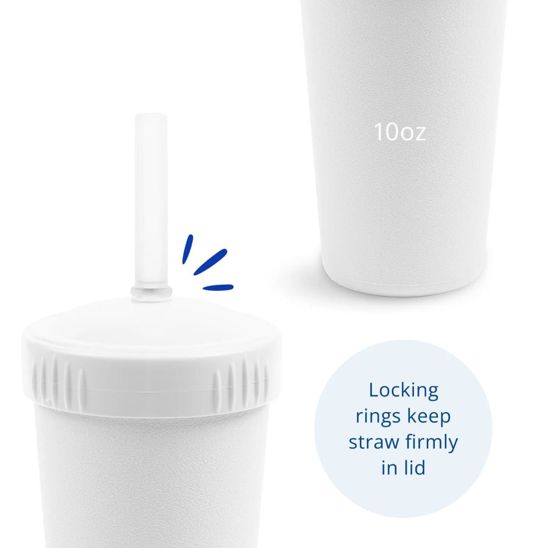 Re-Play Straw Cup with Reusable Straw - White