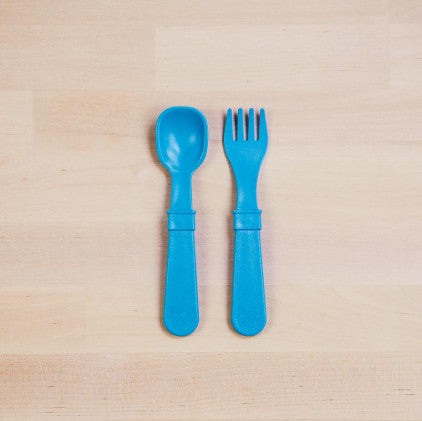Re-Play Forks and Spoons - Sky Blue - 4 of each - No Retail Packaging